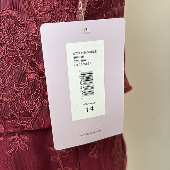 JS Collections EMBROIDERED BLOUSON MIDI DRESS Size 14 - Picture 8 of 12